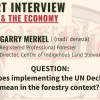 Title graphic with text "Expert Interview: UNDRIP & the Economy" with Garry Merkel, Professional Forester